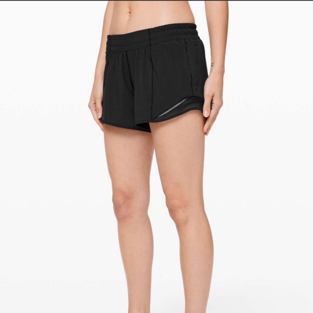 Lululemon Athletica Black Athletic Shorts Moisture-Wicking Lightweight